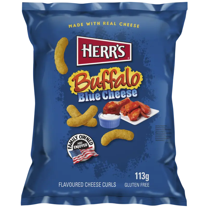 Buffalo blue cheese flavored curls