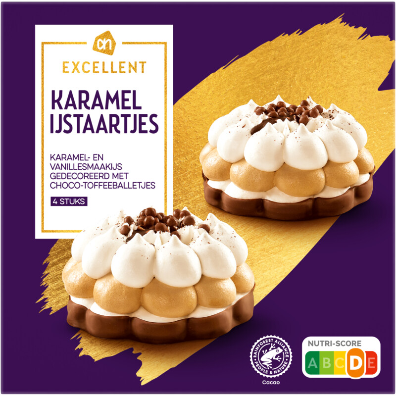 Een afbeelding van AH Excellent Karamel ijstaartjes