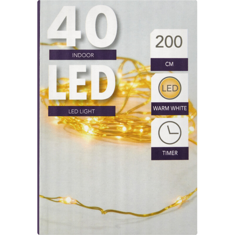 Een afbeelding van Svenska living Draadverlichting goud 40 led timer