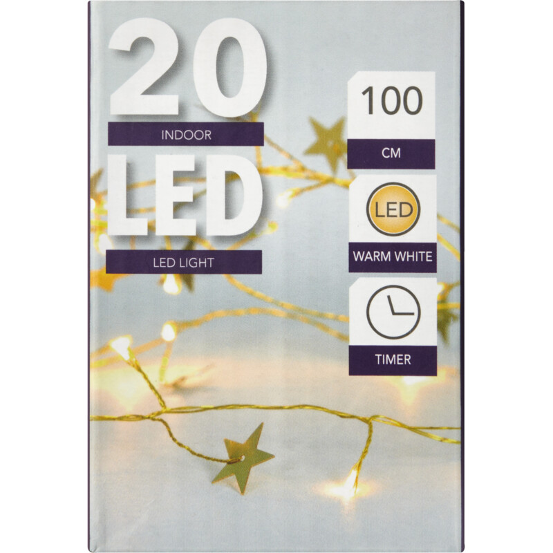 Een afbeelding van Svenska living Draadverlichting goud ster led timer