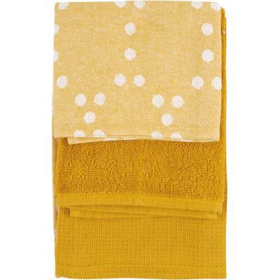 pdp-image-AH Keukentextielset okergeel stippen