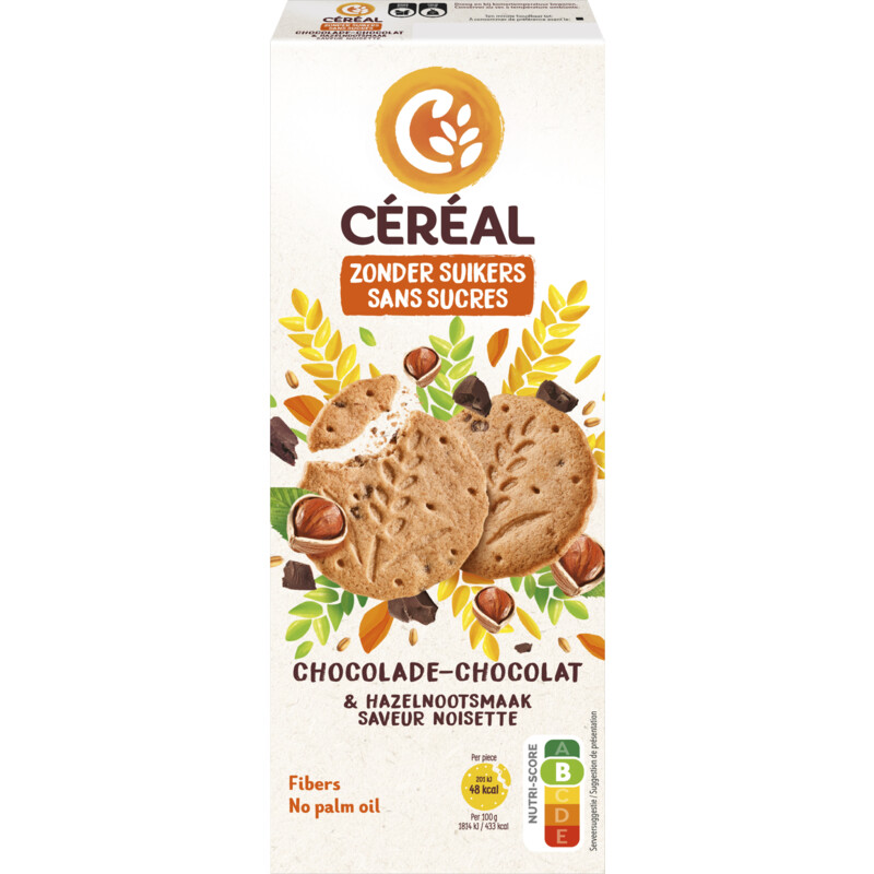 Een afbeelding van Céréal Chocolade hazelnootkoeken zonder suikers