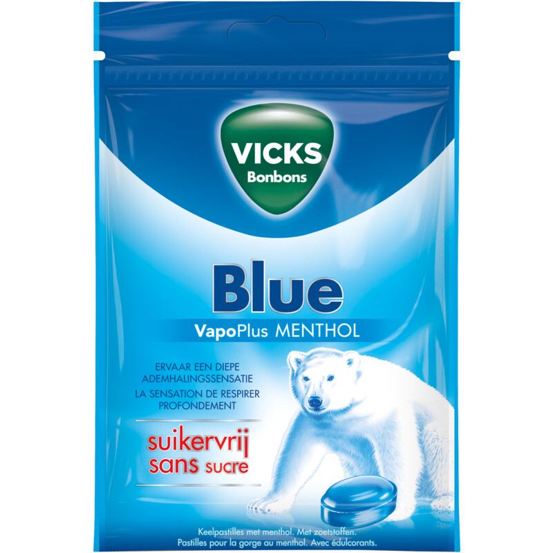 Een afbeelding van Vicks Blue menthol keelpastilles suikervrij
