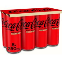 Een afbeelding van Coca-Cola Zero sugar zero caffeïne 8-pack