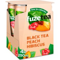 Een afbeelding van Fuze Tea Black tea peach hibiscus 4-pack