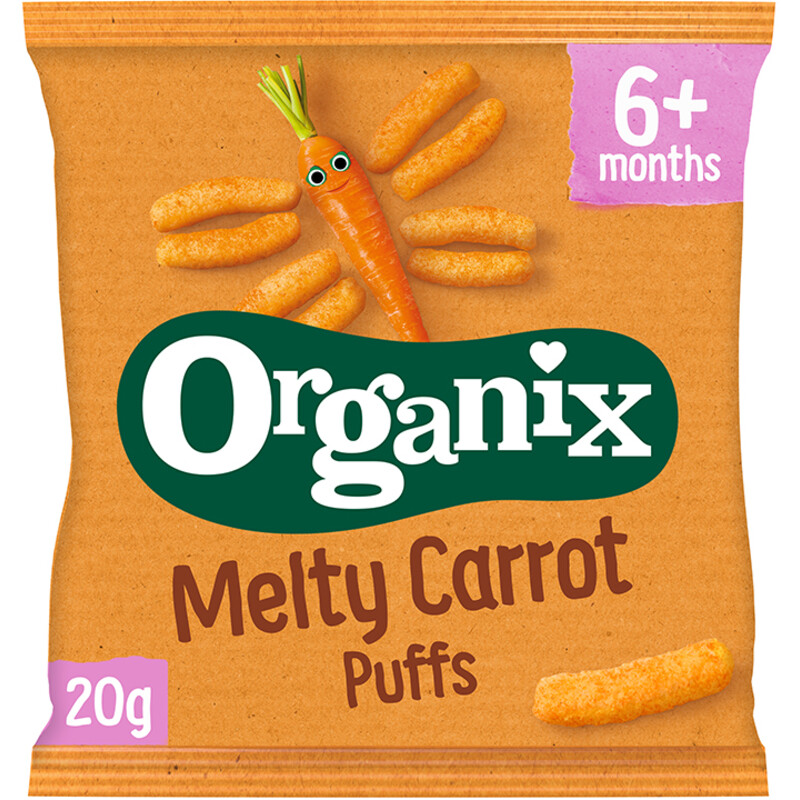 Een afbeelding van Organix Maïs knabbels met wortel 6+mnd