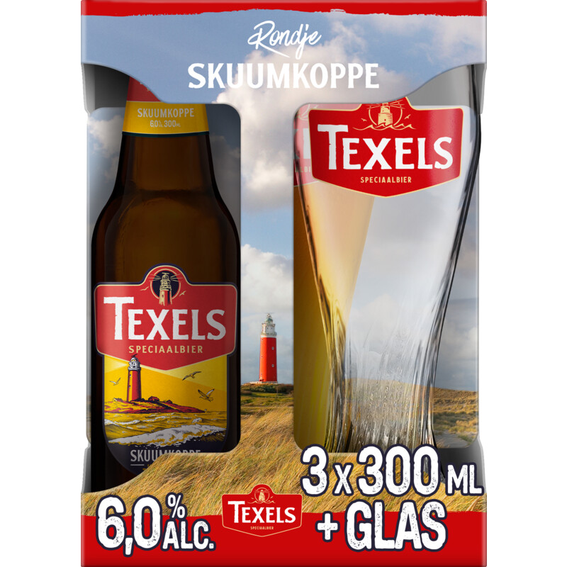 Een afbeelding van Texels Rondje skuumkoppe + glas geschenk
