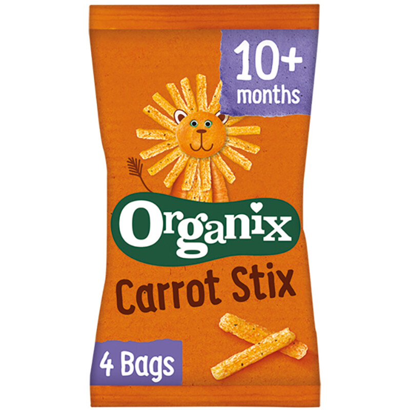 Een afbeelding van Organix Maïs sticks met wortel 4-pack 10m+