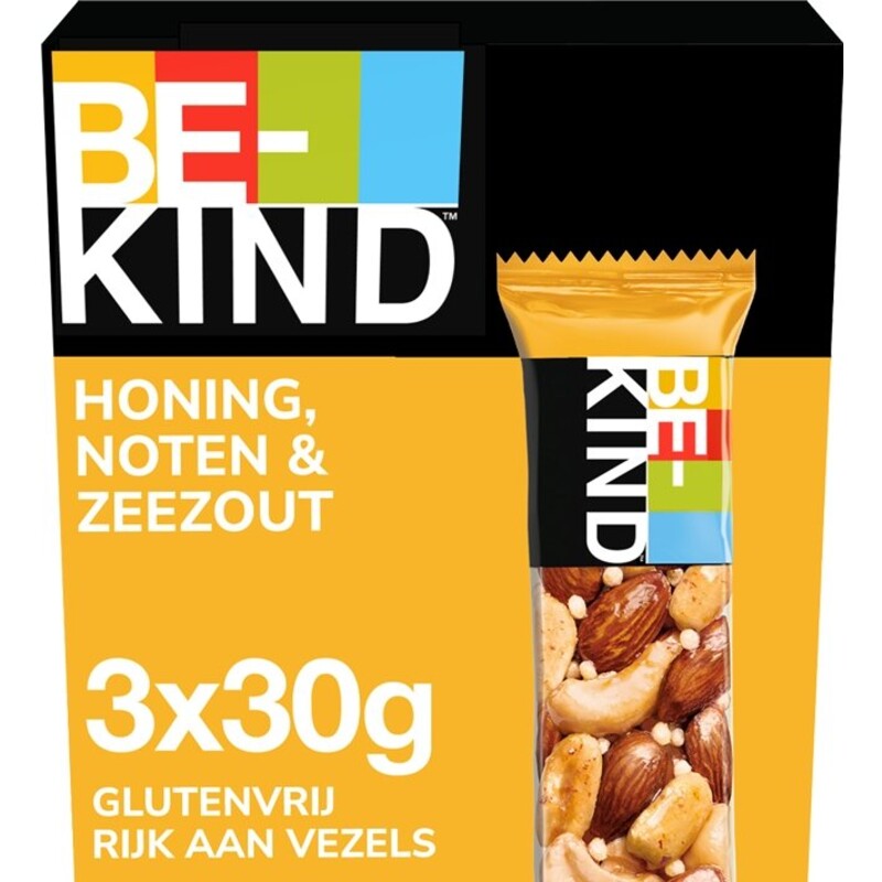 Een afbeelding van Be-kind Notenreep honing zeezout 3-pack