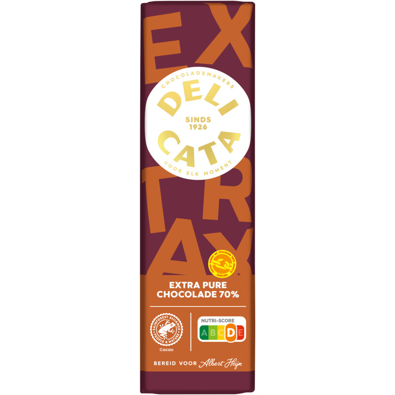 Een afbeelding van Delicata Reep extra pure chocolade 70%