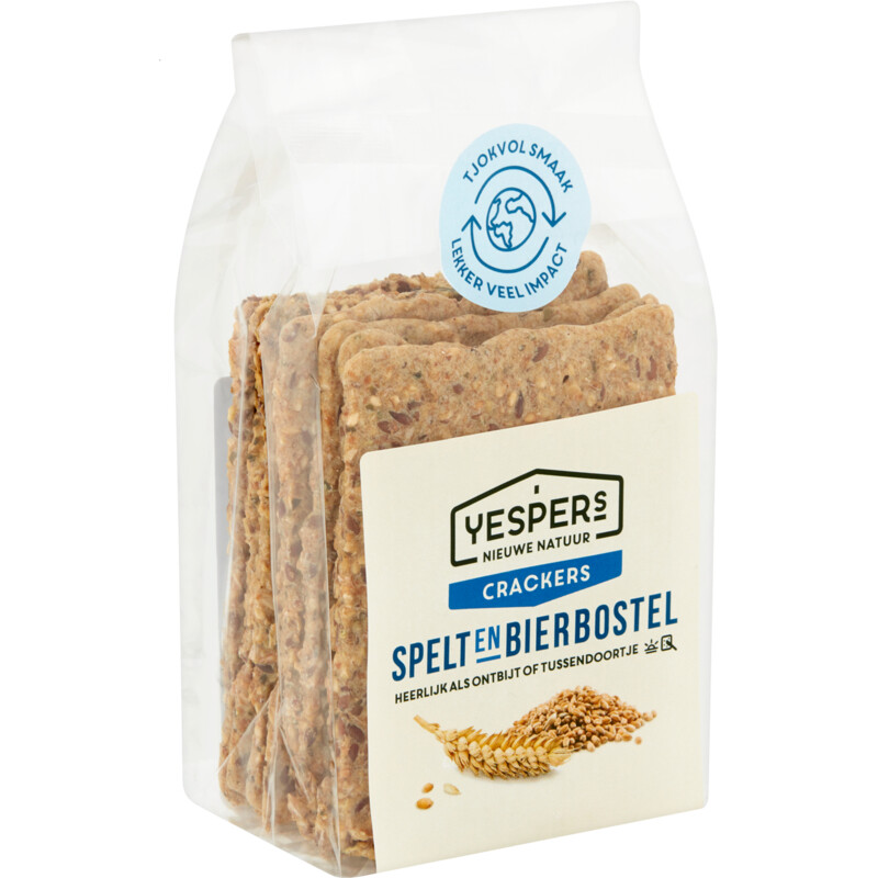 Een afbeelding van Yespers Crackers spelt & bierbostel