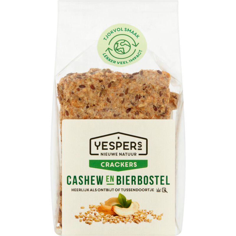 Een afbeelding van Yespers Crackers Cashew & Bierbostel
