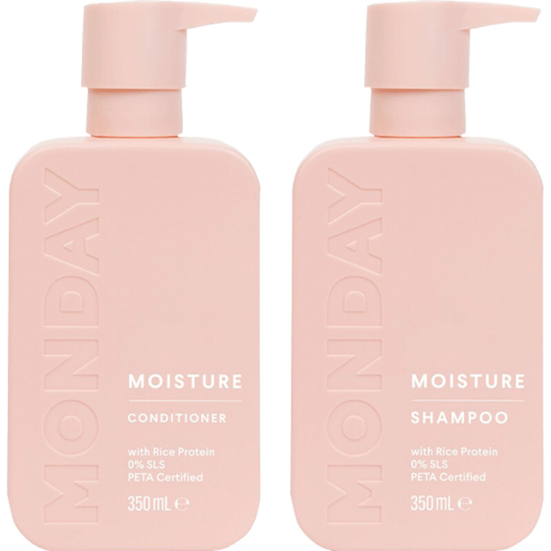 Een afbeelding van Monday Moisture shampoo en conditioner pakket