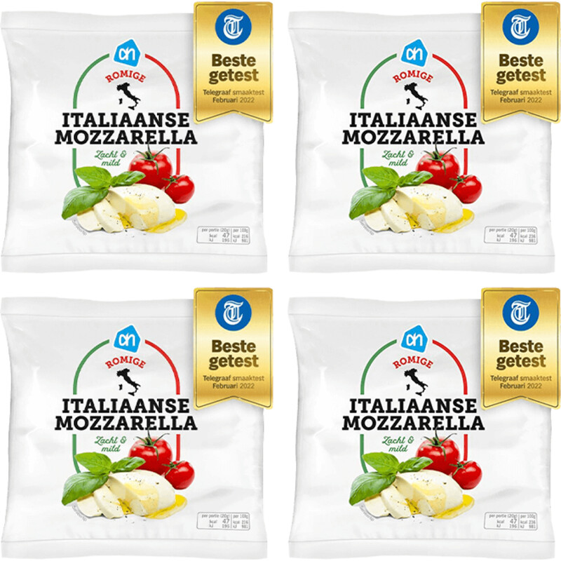 Een afbeelding van AH Italiaanse mozzarella 4-pack
