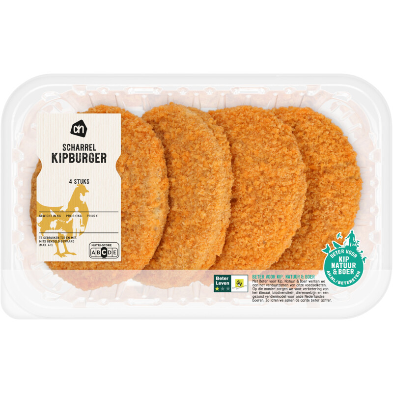 Een afbeelding van AH Scharrel kipburger 4 stuks
