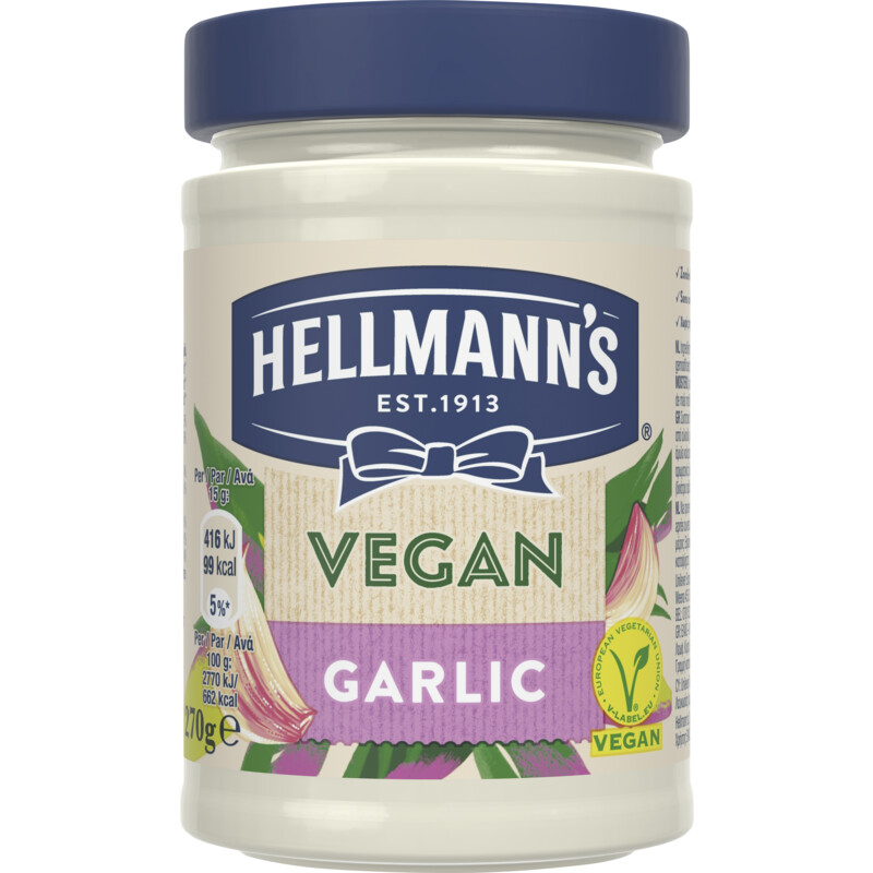 Een afbeelding van Hellmann's Vegan mayonaise knoflook