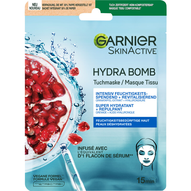 Een afbeelding van Garnier Skinactive hydra bomb granaatappel mask