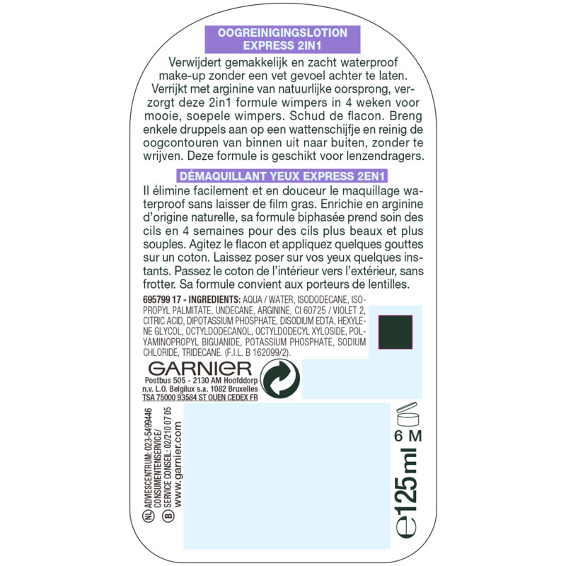 Een afbeelding van Garnier Skinactive 2-in-1 oogreinigingslotion