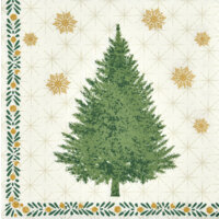 Een afbeelding van AH Servet kerstboom crème 33x33cm
