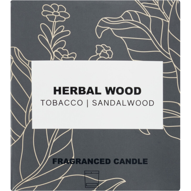 Een afbeelding van AH Geurkaars in glas herbal wood