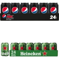 Een afbeelding van Heineken WK Voetbal met blikken bier en cola tray