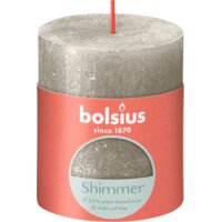 Bolsius Rustieke kaars shimmer champagne 8cm