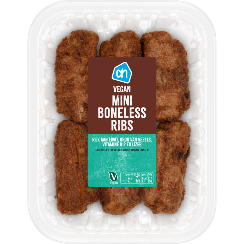 Een afbeelding van AH Vegan mini boneless ribs