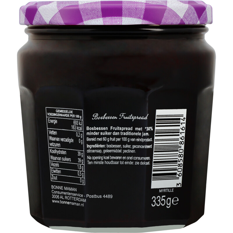 Een afbeelding van Bonne Maman Bosbessen meer fruit minder suiker