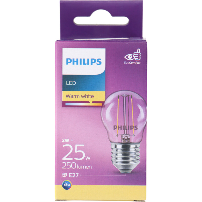 Een afbeelding van Philips Led fil kogel helder E27 25W