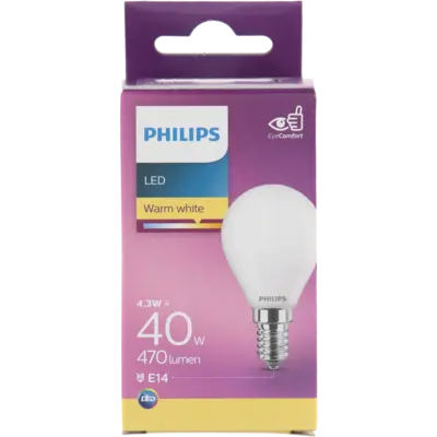 pdp-image-Philips Led fil kogel mat E14 40W