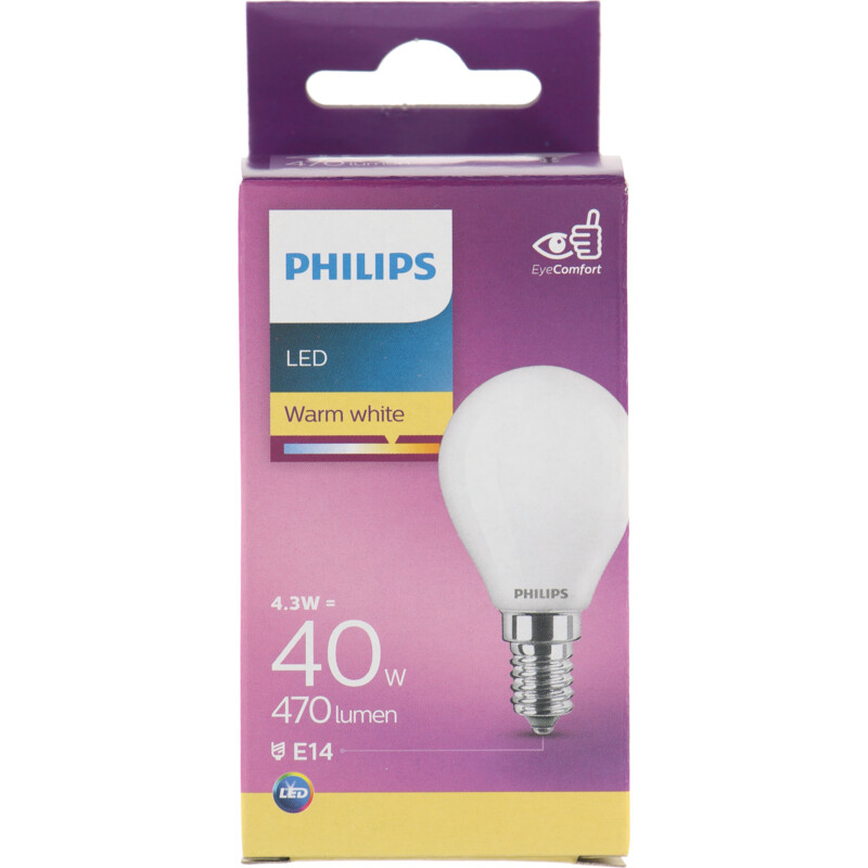 Een afbeelding van Philips Led fil kogel mat E14 40W