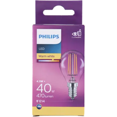 pdp-image-Philips Led fil kogel helder E14 40W