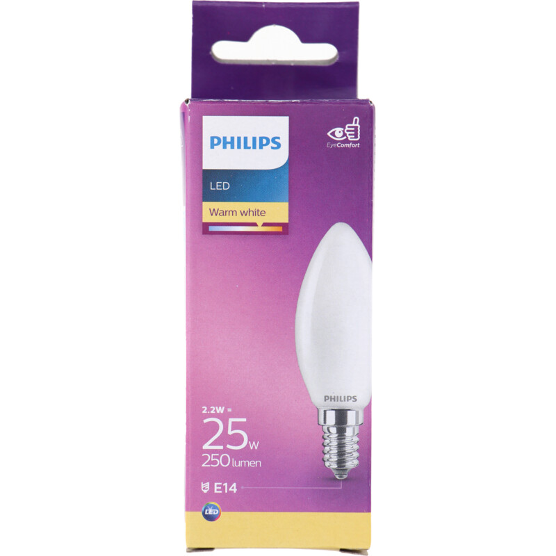 Een afbeelding van Philips Led fil kaars mat E14 25W