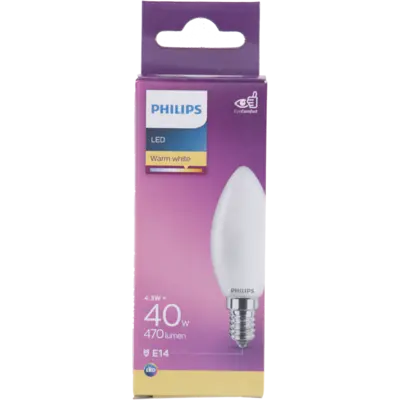 pdp-image-Philips Led fil kaars mat E14 40W