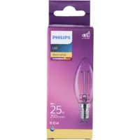 Philips Led fil kaars helder E14 25W