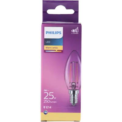 pdp-image-Philips Led fil kaars helder E14 25W