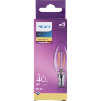 pdp-image-Philips Led fil kaars helder E14 40W