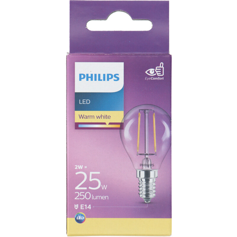 Een afbeelding van Philips Led fil kogel helder E14 25W