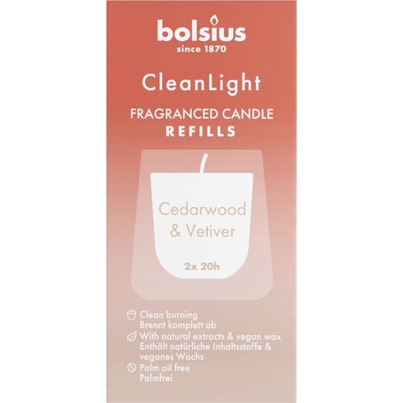 Een afbeelding van Bolsius Navulling clean light cedarwood vertiver