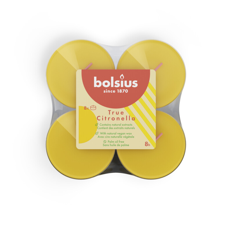 Een afbeelding van Bolsius Geurtheelichten true citronella 8 uurs