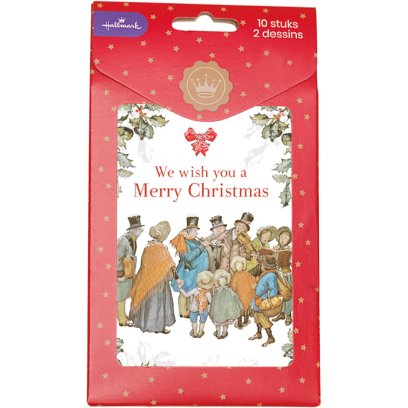 Een afbeelding van Hallmark Hangpakje kerstkaarten traditioneel 3