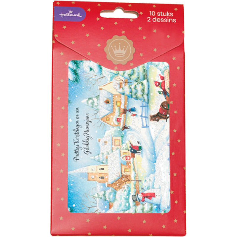 Een afbeelding van Hallmark Hangpakje kerstkaarten traditioneel 2