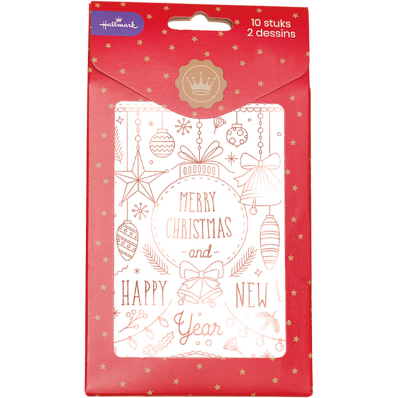 Een afbeelding van Hallmark Hangpakje kerstkaarten modern 1