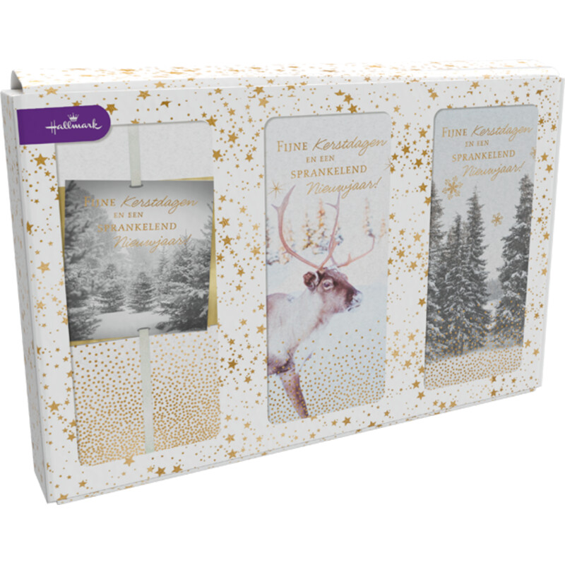 Een afbeelding van Hallmark Doos kerstkaarten muted lux triple
