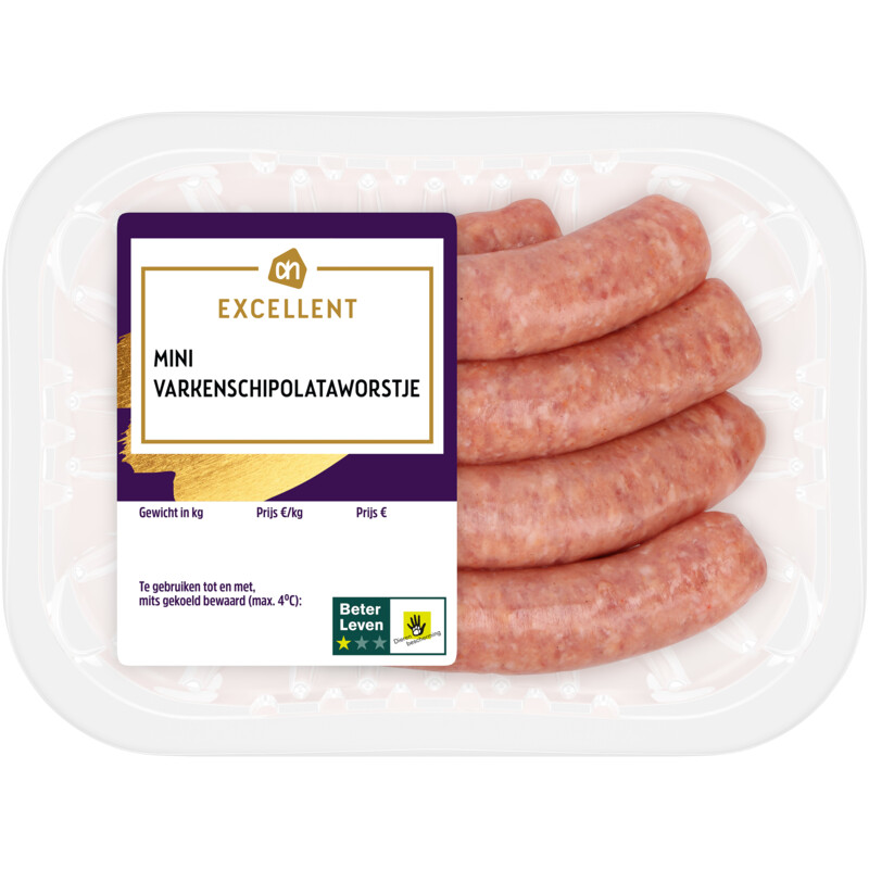 Een afbeelding van AH Excellent Mini varkens chipolataworstje