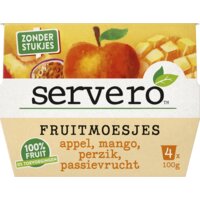Een afbeelding van Servero 100% Fruitmoesje appel mango perzik
