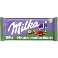 Een afbeelding van Milka Chocoladereep gebroken hazelnoten