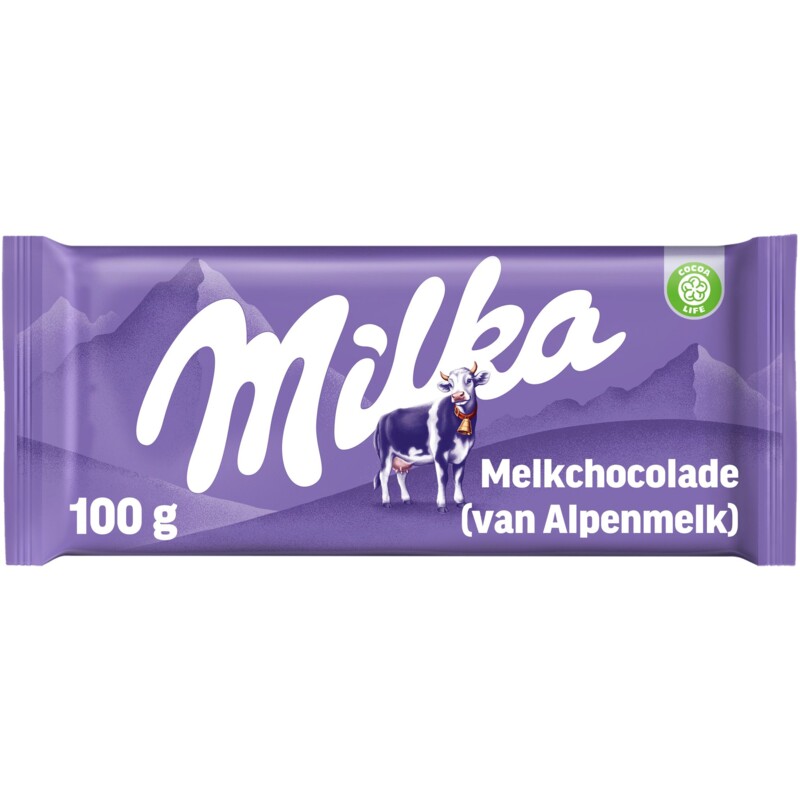 Een afbeelding van Milka Chocoladereep alpenmelk