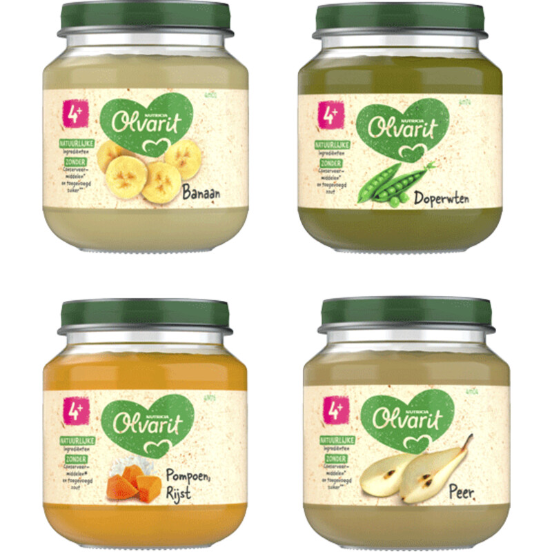 Een afbeelding van Olvarit 4+ mnd variatiemenu fruit &maaltijd