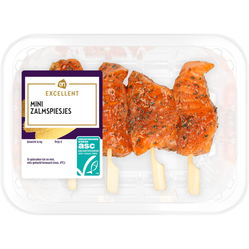 Een afbeelding van AH Excellent Mini zalmspiesjes